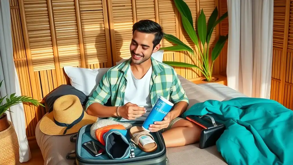 Handy packing laydown for Bali: must-have gear, travel light - Bali travel guide