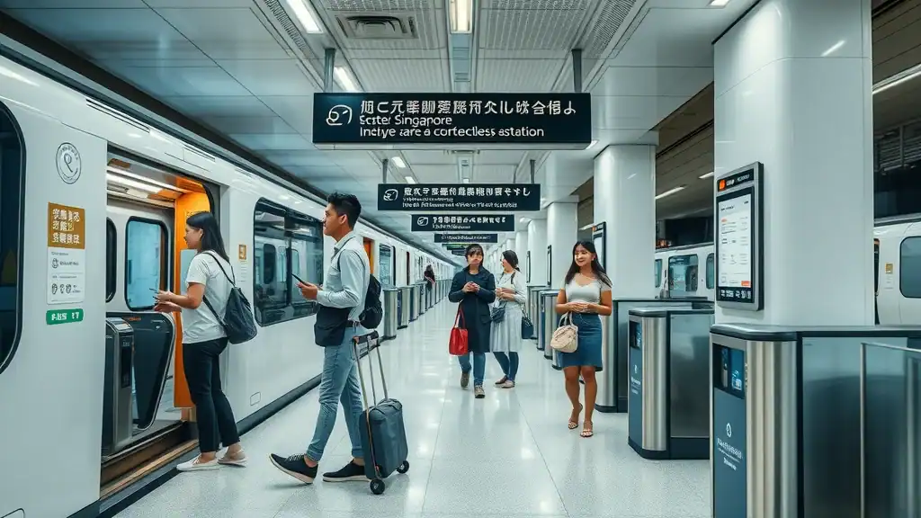 public transport singapore mrt clean commuters ez-link contactless card entrance