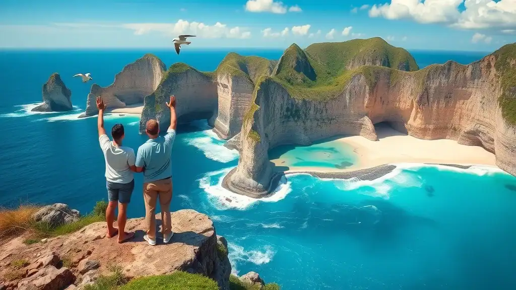 Majestic cliffs of Nusa Penida above clear turquoise water – nusa penida clear water indonesia travel places