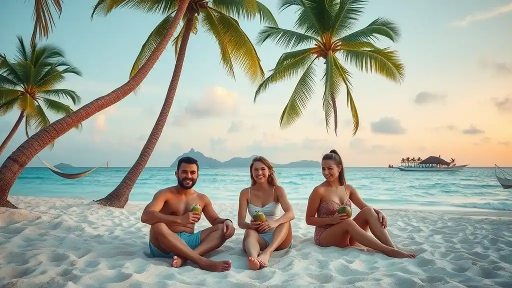 Gili Meno and Gili Trawangan islands, sand beach and relaxed beachgoers – gili meno gili trawangan indonesia travel places