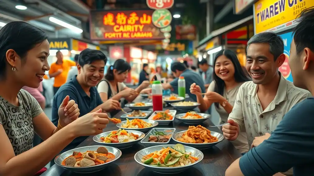 malaysia travel tips lively food court food lovers sharing malaysian dishes hawker center