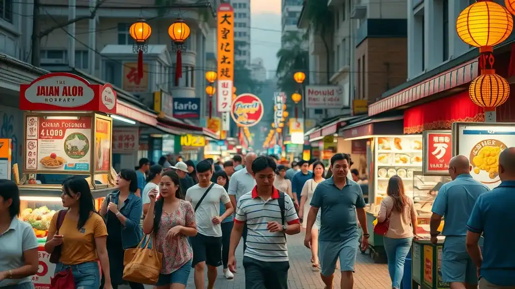 Vibrant street food scene at Jalan Alor, Kuala Lumpur — malaysia itinerary for 7 days