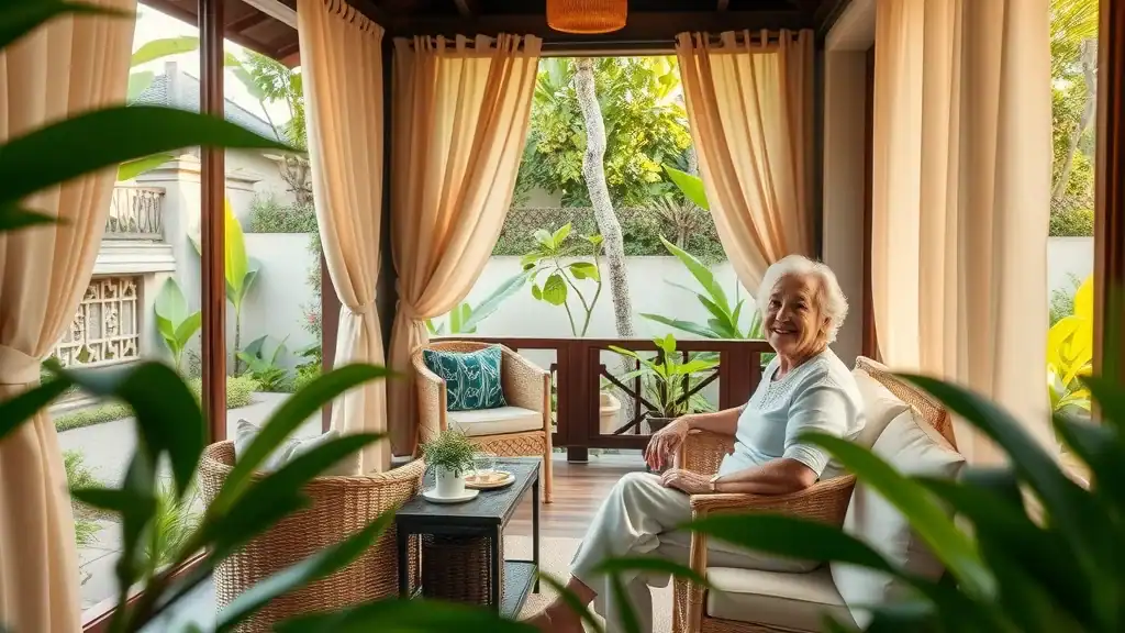 Comfortable boutique Balinese guesthouse with serene private veranda, ideal for mature travelers exploring Bali hidden gems.