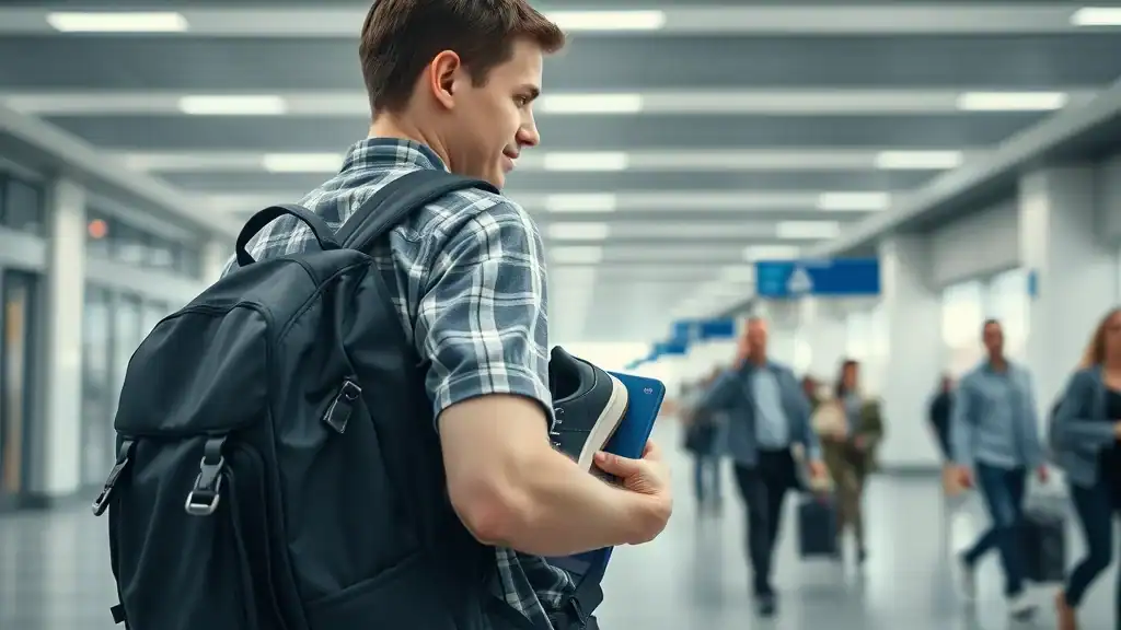 Minimalist traveler with compact backpack using packing light tips for thailand travel