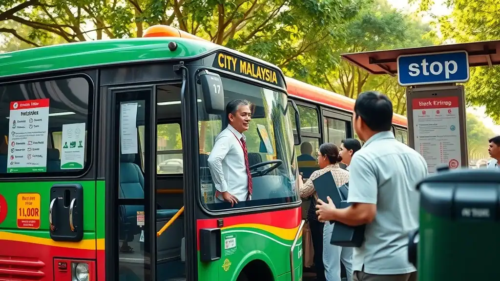 public transport malaysia city bus friendly driver at bus stop commuters digital ticketing malaysia travel tips
