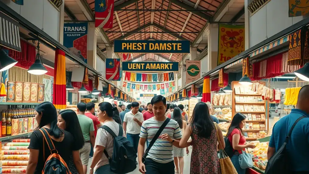 Kuala Lumpur Central Market with travelers and crafts — malaysia itinerary for 7 days