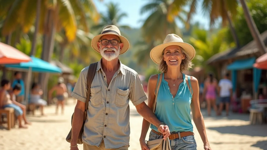 Retiree couple exploring Thai beachside community—deciding on ideal retirement housing Thailand location